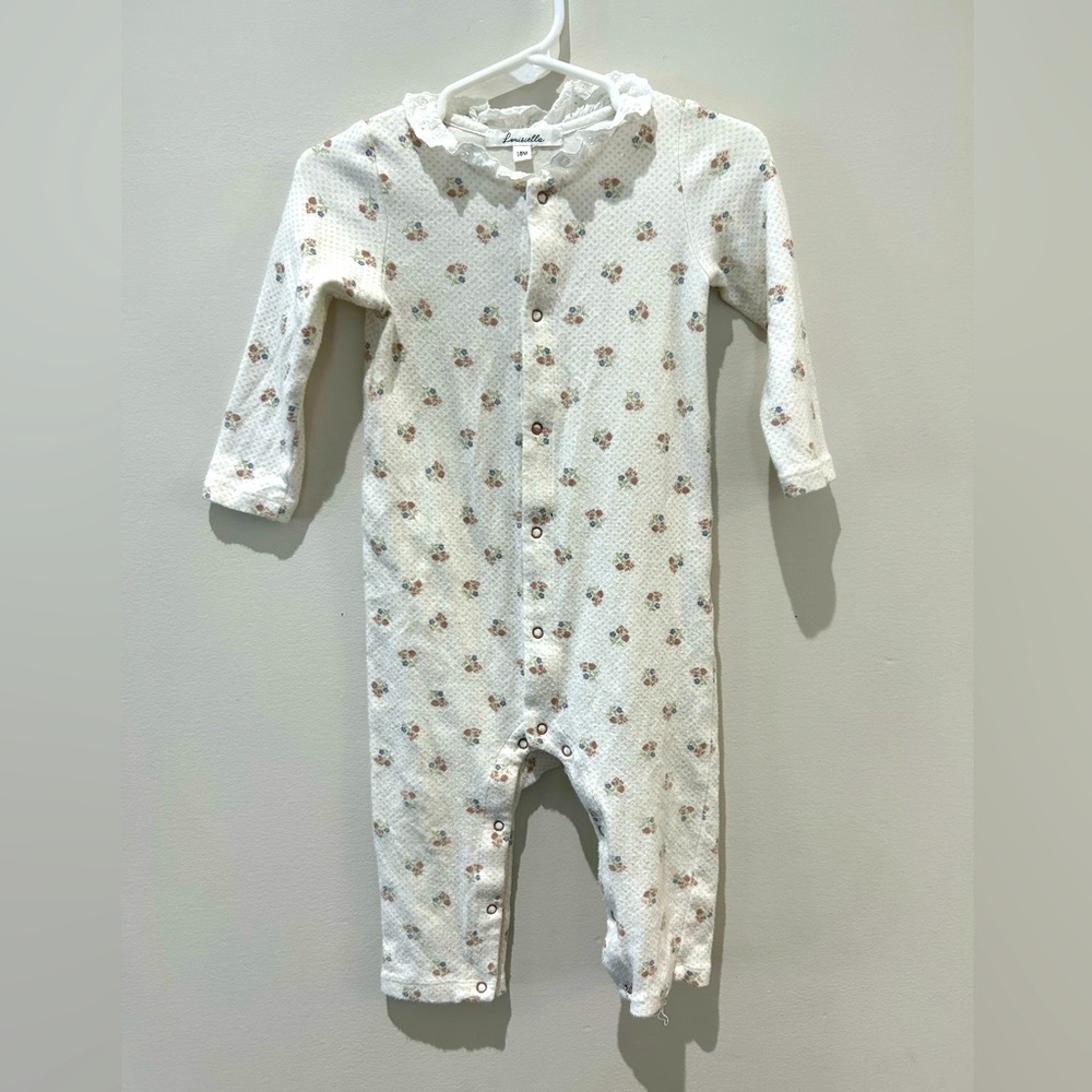 White Floral Kids One Piece Footie